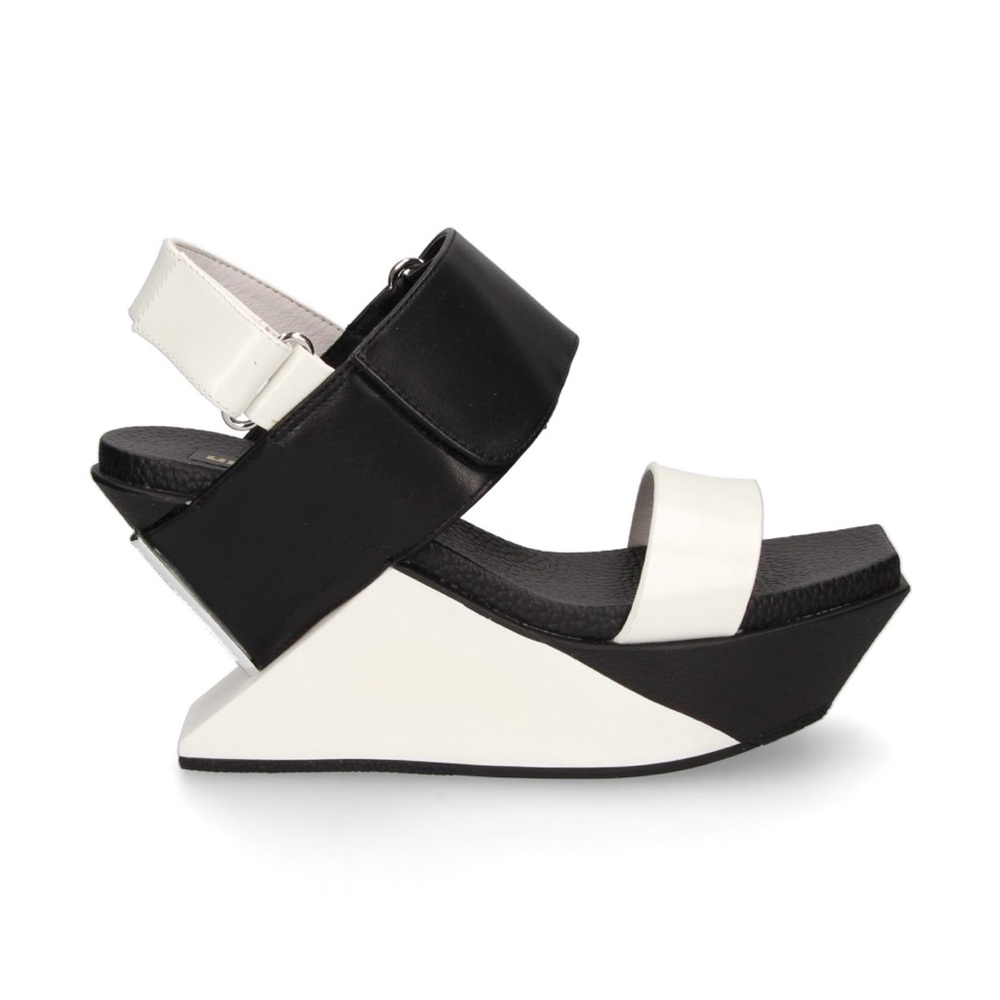 United Nude Black and White Delta Wedge